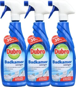3 X Dubro Badkamer Reiniger - 30% Effectiever Tegen Kalk - Badkamerreiniger - 3 X 650 Ml
