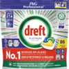 Dreft Professional Platinum Vaatwastabletten Lemon - 86 Stuks
