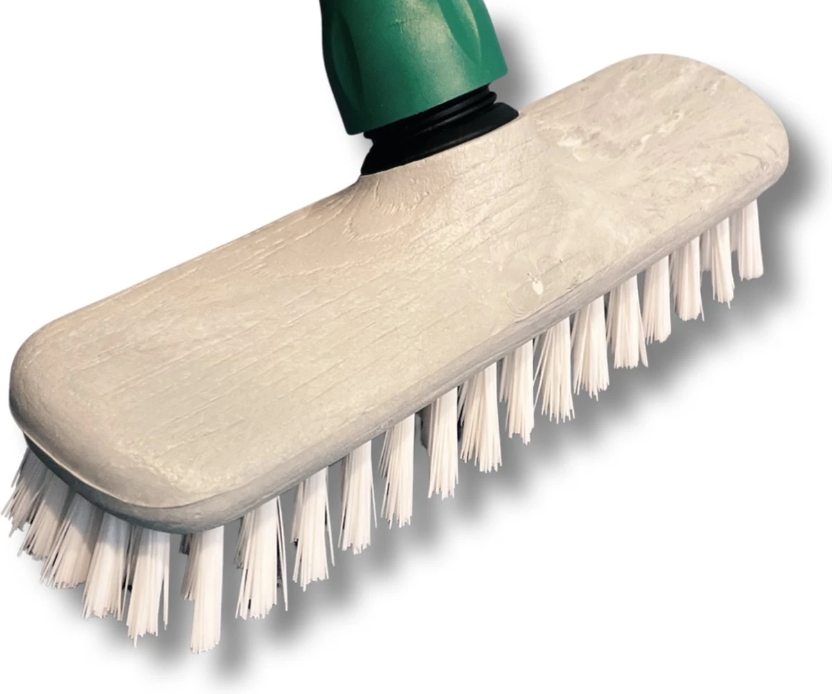 MAUS Luiwagen Met Steel - Schrobborstel 25 Cm. Polyamide Wit - Schrobber Met Steel - Made In EU - Afbeelding 3