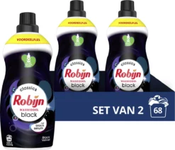 Robijn Klein & Krachtig Classics Black Velvet Vloeibaar Wasmiddel - 2 X 34 Wasbeurten - Voordeelverpakking