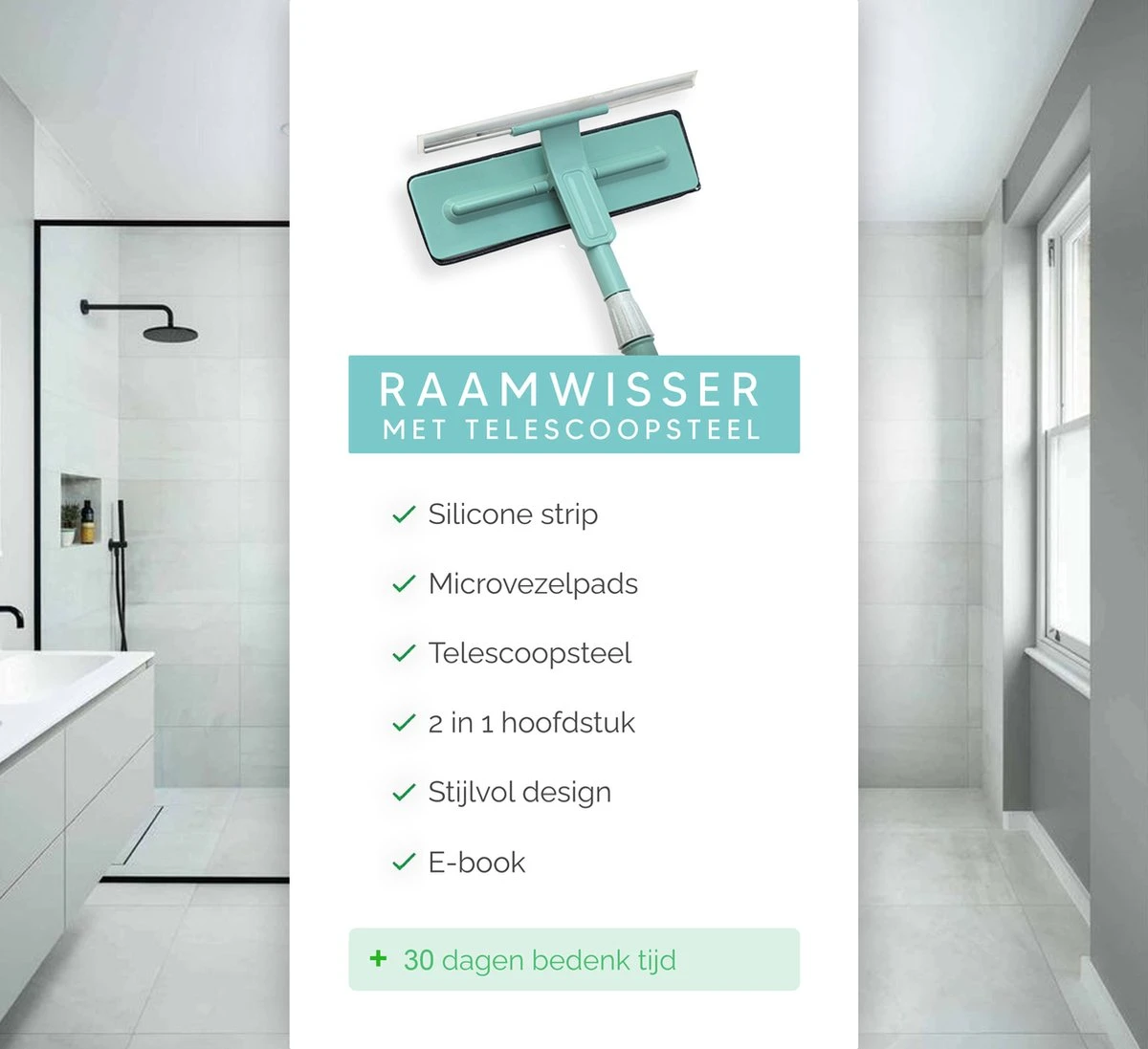Johannes & Co Raamwisser Met Telescoopsteel 120cm Ruitenreiniger - Ramenwasser - Ramenwisser - Afbeelding 9