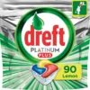 Dreft Platinum Plus Citroen - Voordeelverpakking 5x18 Stuks - Wasmiddel Capsules