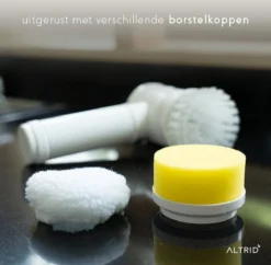 Altrid Elektrische Schoonmaakborstel - Oplaadbaar - Verbeterde Versie - 3 Opzetstukken - Poetsmachine - Handborstel - Schrobborstel - Schrobber - Reinigingsborstel - Schoonmaakmiddelen