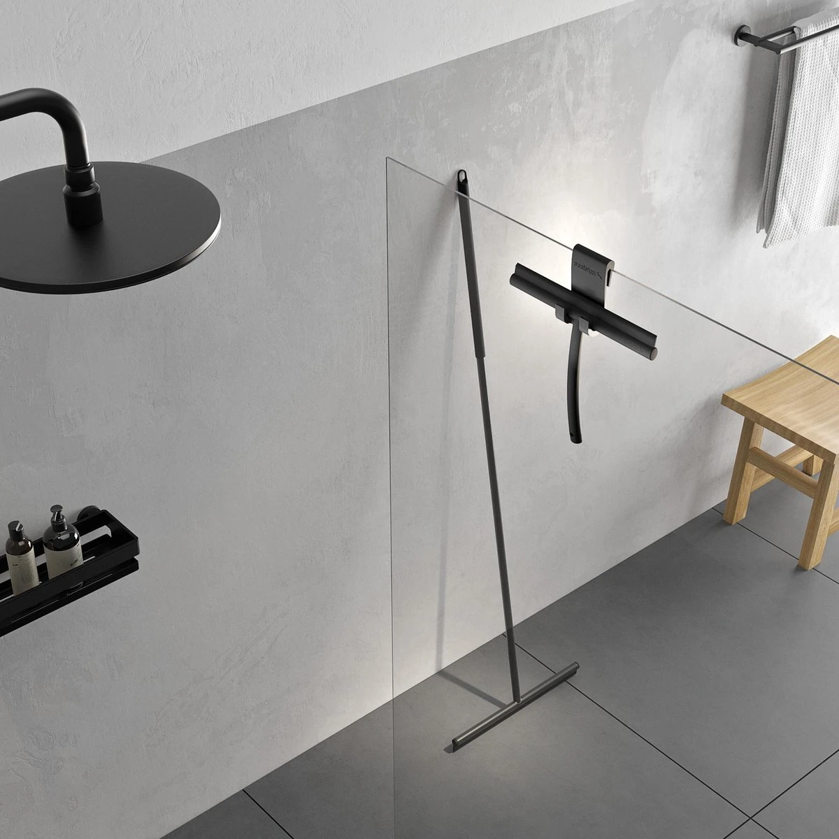 MAYMS® Vloerwisser Badkamer - Vloertrekker - Vloertrekker Met Steel - Floor Wiper - Aftrekker - RVS - Zwart - Design - Wisser - Vloerwisser Douche - Afbeelding 10