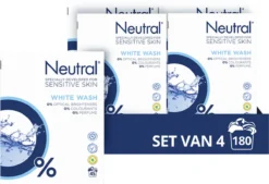 Neutral Waspoeder Wit Parfumvrij - 4x45 Wasbeurten - Voordeelverpakking