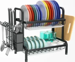 Dish Drying Rack Drainer Afdruiprek Metaal Afvoerafdruiprek Met Druppelbak Black Decker Droogrek Zwart Afdruiprek Brabantiaafdruiprek Metaal Muur