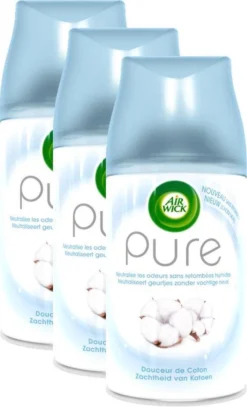 Air Wick Freshmatic Automatische Spray Luchtverfrisser - Pure Zachtheid Van Katoen Navulling - 3 Stuks - Voordeelverpakking