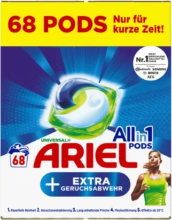 Ariel All In 1 Wasmiddel Pods Universal + Vlekverwijderaar - Wascapsules - Voordeelverpakking - 2 X 68 = 136 Wasbeurten