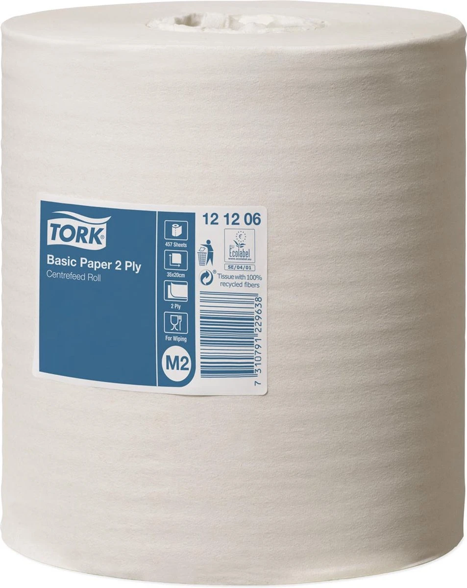 Poetsrol Tork M2 121206 2-laags - 20cm X 160m - 6 Rollen - Afbeelding 3